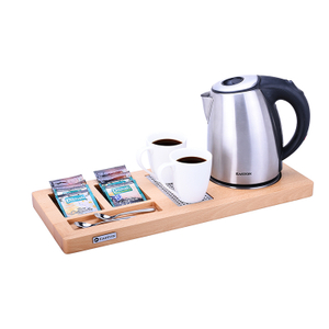 Электронный чайник объемом 1,0 л с набором деревянных подносов для отеля