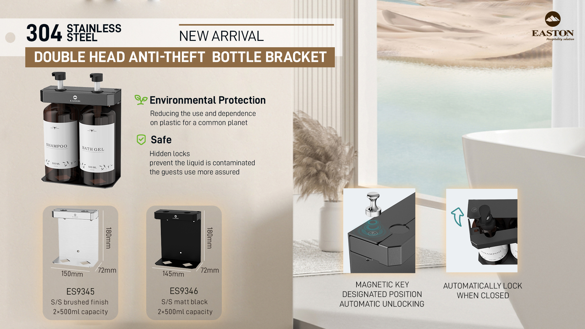 Противоугонная подставка для бутылок с лосьоном в отеле: безопасное и элегантное решение для удобств гостей